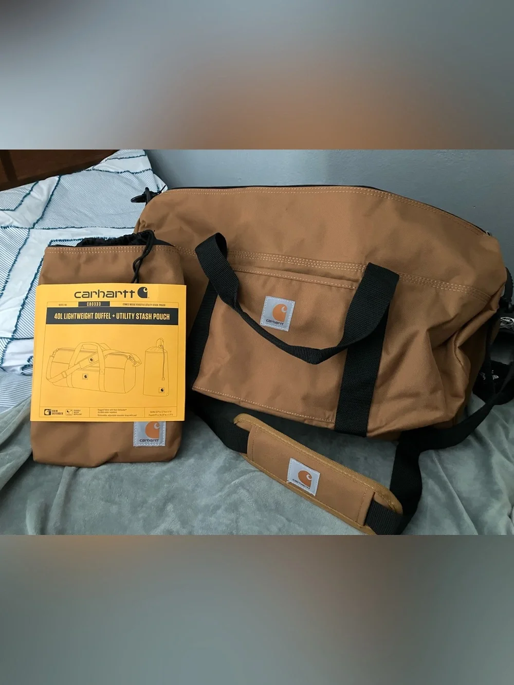 Carhartt 40L Lightweight Duffel Bag with Utility Stash Pouch Duffle NWOT